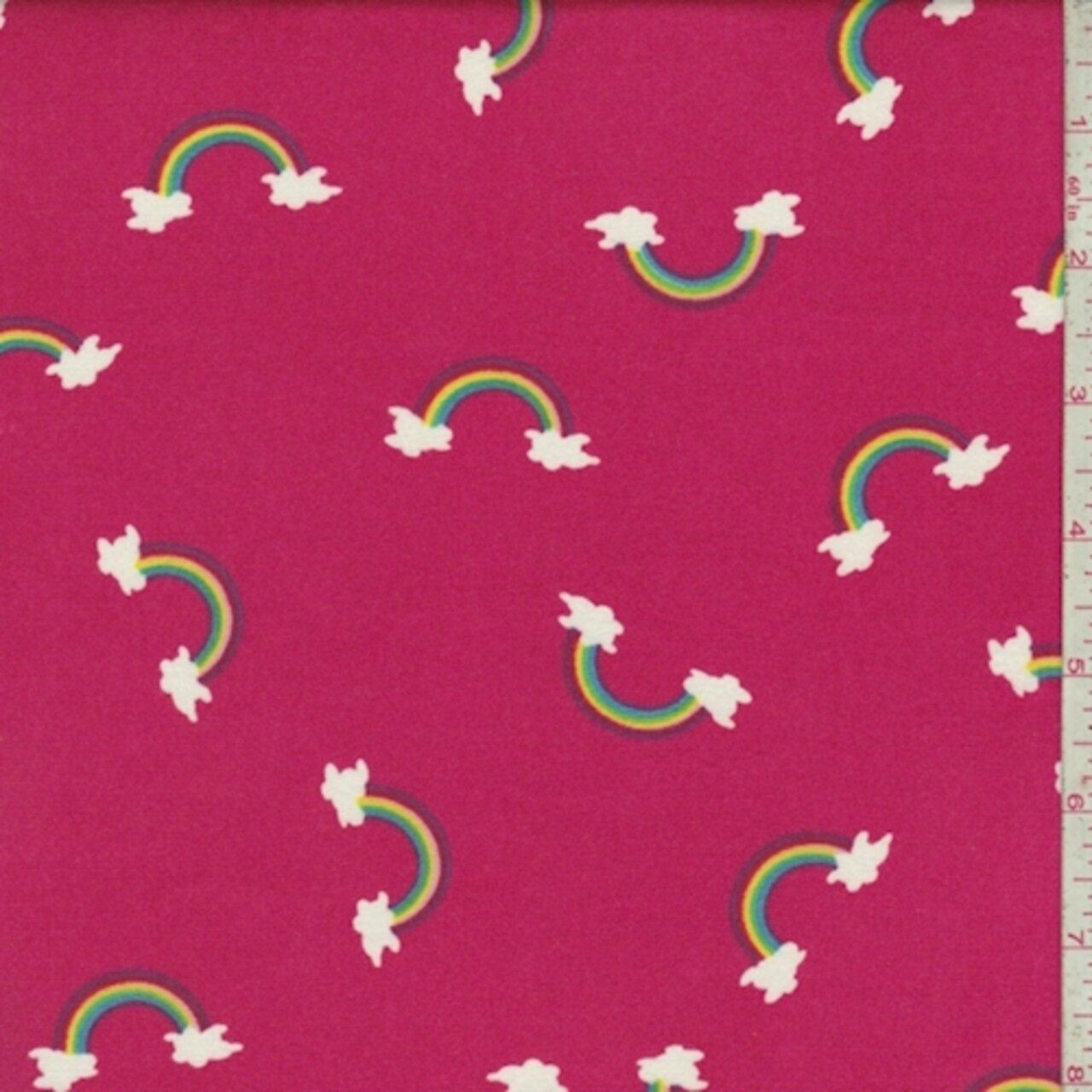 Deep Pink Rainbow Double Brushed Jersey Knit Fabric By the Yard